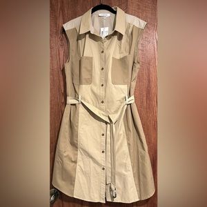 Frame trench style khaki dress- with pockets!
